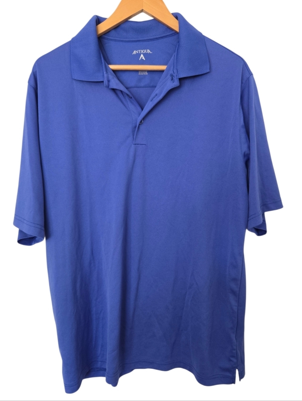 Antigua Blue Performance Polo Shirt Mens Size Large Golf Work Shirt
